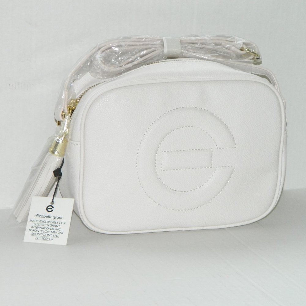 Quilted NWT Faux Leather Crossbody Handbag by Elizabeth Grant Light Baby Pink